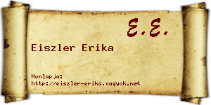 Eiszler Erika névjegykártya